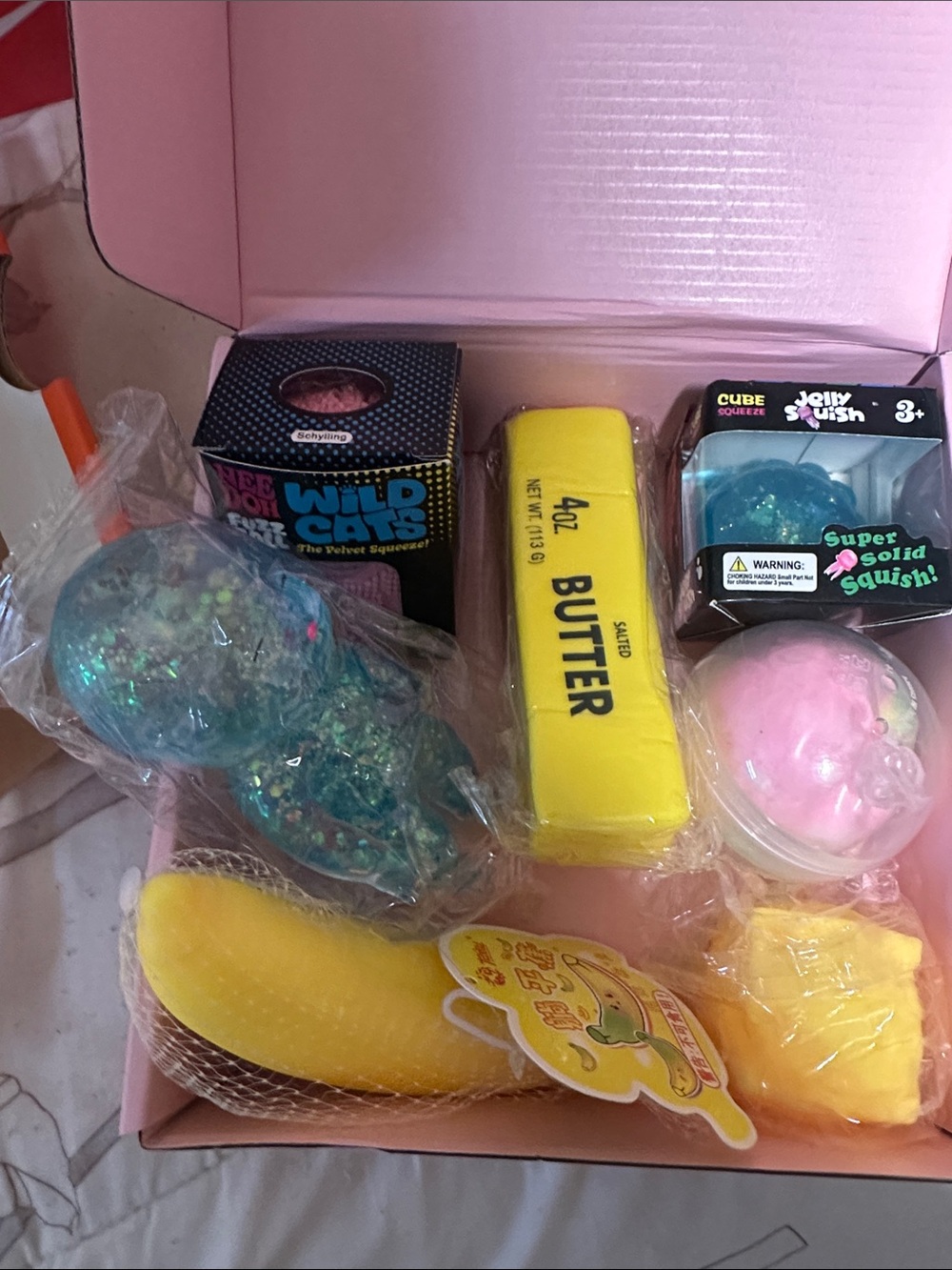 Assorted Kids Sensory Toy Set - Yellow Butter & Pink Slime Collection